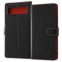 RT-GP6ELC1/BR [Google Pixel 6 耐衝撃 手帳型ケース シンプル マグネット/ブラック/レッド]