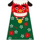 D ぽち袋  獅子舞 うめ 3枚入 009016