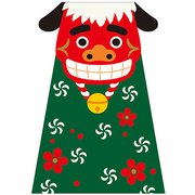 D ぽち袋  獅子舞 うめ 3枚入 009016