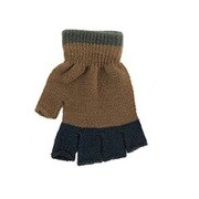 男女兼用 のびのび指切り手袋 柄 モカ UG713466