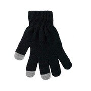 男女兼用 タッチパネル対応のびのび手袋 無地（両手3本対応） ブラック UG713480