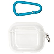 AirPods(第3世代) 衝撃吸収 クリアTPUケース カラビナ付き ブルーカラビナ TR-AP21-TCC-CLBL
