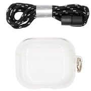 AirPods(第3世代) 衝撃吸収 クリアTPUケース ネックストラップ付き ブラックストラップ TR-AP21-TCS-CLBK