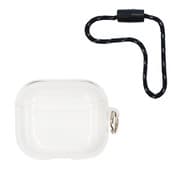 AirPods(第3世代) 衝撃吸収 クリアTPUケース ショートストラップ付き ブラックストラップ TR-AP21-TCSS-CLBK