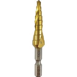 6.35差込 インパクト対応 ステンレス・鉄用 コバルトステップドリル 穴あけ能力4-12mm 46767
