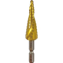 6.35差込 インパクト対応 ステンレス・鉄用 コバルトステップドリル 穴あけ能力4-16mm 46768