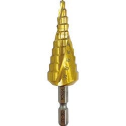 6.35差込 インパクト対応 ステンレス・鉄用 コバルトステップドリル 穴あけ能力4-22mm 46769