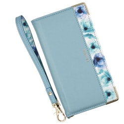 BL-BASI405CB [Basio4 KYV47/かんたんスマホ2 用 フラワー手帳型ケース クラウディブルー]