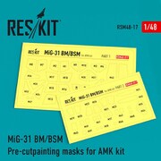 RSKM48-0017 1/48 塗装用マスキングシール MiG-31BM/BSM （AMK用） [プラモデル用品]