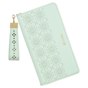 CW-IP13M02MM [iPhone 13 mini 用 カットワーク手帳型ケース モーニングミスト]