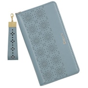 CW-IP13M06SB [iPhone 13 mini 用 カットワーク手帳型ケース スモーキーブルー]