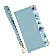 BL-IP13M05CB [iPhone 13 mini 用 フラワー手帳型ケース クラウディブルー]