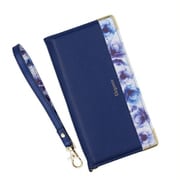 BL-IP13PM06NV [iPhone 13 Pro Max 用 フラワー手帳型ケース ネイビー]
