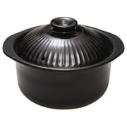 キッチンスタジオ パンダ食堂 ごはん鍋 土鍋 2合 約1.2L 黒 9100-0010