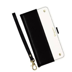 EL-XPAC208BW [Xperia Ace II 用 ツートン手帳型ケース ブラック・ホワイト]