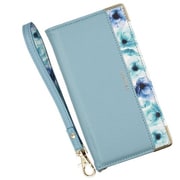 BL-XPAC205CB [Xperia Ace II 用 フラワー手帳型ケース クラウディブルー]