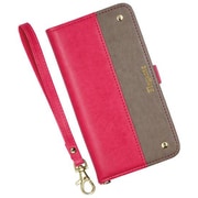 EL-RSME206PG [らくらくスマートフォン me（F-01L/F-42A） 用 ツートン手帳型ケース ピンク・グレージュ]