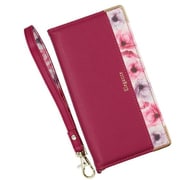 BL-RSME203RB [らくらくスマートフォン me（F-01L/F-42A） 用 フラワー手帳型ケース ラズベリー]