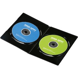 スリムDVDトールケース（2枚収納・10枚セット・ブラック） DVD-TU2-10BKN