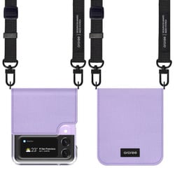 Galaxy Z Flip 3 ショルダーストラップ付CANVAS DIARY LAVENDER AR22063GZFP3LV