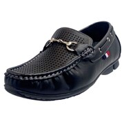 WL8804 BK 25.5 [メンズ カジュアル スリッポン モカシン デッキシューズ スニーカー 25.5cm ブラック]