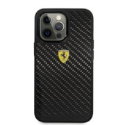 FEHCP13XFCABK [iPhone 13 Pro Max用 フェラーリ公式ライセンス リアルカーボン背面ケース]