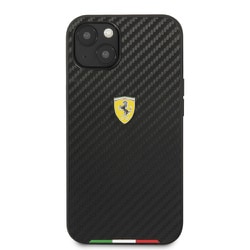 FESTABHCP13MBK [iPhone 13用 フェラーリ公式ライセンス カーボン調PUレザー背面ケース]