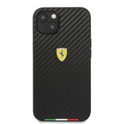 FESTABHCP13MBK [iPhone 13用 フェラーリ公式ライセンス カーボン調PUレザー背面ケース]