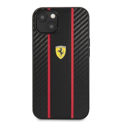 FESNMHCP13MBK [iPhone 13用 フェラーリ公式ライセンス カーボン調PUレザー背面ケース]