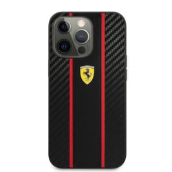FESNMHCP13LBK [iPhone 13 Pro用 フェラーリ公式ライセンス カーボン調PUレザー背面ケース]