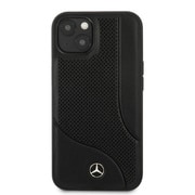 MEHCP13MCDOBK [iPhone 13用 メルセデス・ベンツ 公式ライセンス 本革 背面ケース]