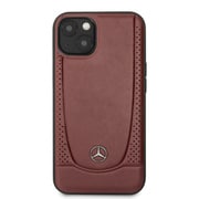 MEHCP13MARMRE [iPhone 13用 メルセデス・ベンツ 公式ライセンス 本革 背面ケース]