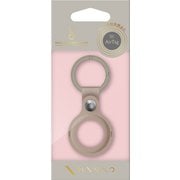 AT-MNOLCKTG [MINIO AirTag用ケース カラビナ付 灰桃（トープグレー×ピーチピンク）]