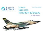 QNTD48138 F-105D 内装3Dデカール （ホビーボス用） [1/48 ディティールアップパーツ]