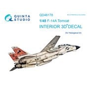 QNTD48178 F-14A 内装3Dデカール （ハセガワ用） [1/48 ディティールアップパーツ]