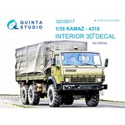 QNTD35017 KAMAZ4310 内装3Dデカール （ICM用） [1/35 ディティールアップパーツ]