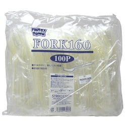 プラスチックフォーク 16cm 白 100本 SG-053