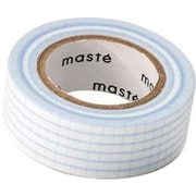 水性ペンで書ける マスキングテープ 小巻 15mm幅 方眼ブルーグレー MST-FA04-BGY
