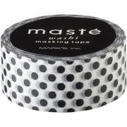 マスキングテープ ベーシック 15mm幅 ドット ブラック MST-MKT40-BK