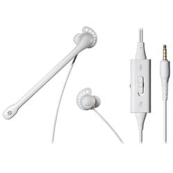 インナーイヤー ヘッドセット 3.5mm 4極 ステレオミニプラグ ホワイト ATH-202COM WH