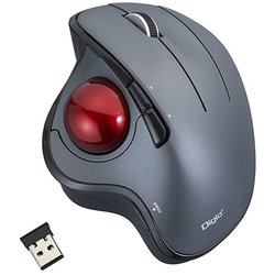 光学式親指 トラックボール 角度可変 無線 5ボタン グレー MUS-TRIF180GY