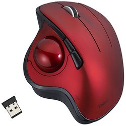 光学式親指 トラックボール 角度可変 無線 5ボタン レッド MUS-TRIF180R