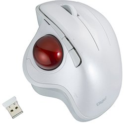 光学式親指 トラックボール 角度可変 無線 5ボタン ホワイト MUS-TRIF180W