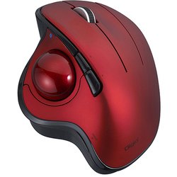光学式親指 トラックボール 角度可変 Bluetooth5.0 5ボタン レッド MUS-TBIF182R