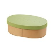 やさしい彩り 小判弁当箱 うぐいす色 抗菌 日本製 レンジ・食洗機対応(中蓋除く) [弁当箱 475ml]