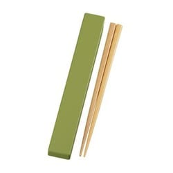 箸・箸入れ やさしい彩り 箸箱&抗菌 箸セット うぐいす色 日本製 食洗機対応（箸のみ）