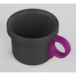 O-EFMS-BKPP [ほうろうフックマグ 240ml カップ：ブラック/取っ手：パープル]