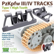 WWⅡ ドイツⅢ/Ⅳ号戦車用履帯Type.1 ハイトゥース [1/35 3Dプリンター製履帯]