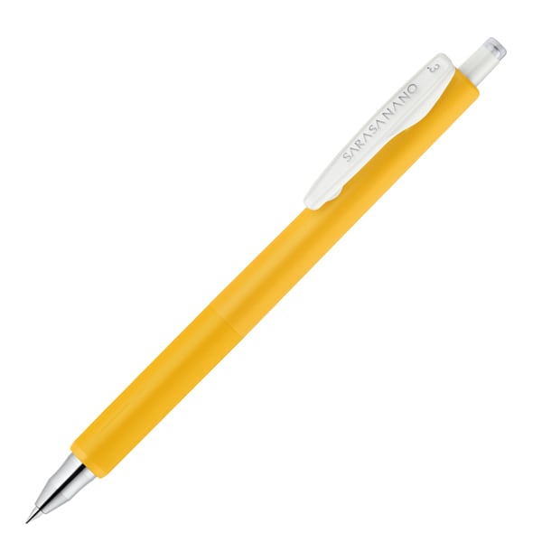 ジェルボールペン SARASA NANO（サラサナノ） 0.3mm ノック式 極細 うるふわクッション搭載 インク色：黄 本体色：黄 JJH72-Y