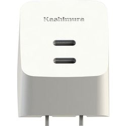 USB AC充電器 合計12W USB-C×2 折りたたみ式プラグ採用 ホワイト AC-036